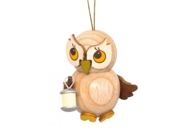 Drechslerei Kuhnert Räuchermännchen Eulenkind mit Lampion - 4 cm - Echt Erzgebirge von Drechslerei Kuhnert