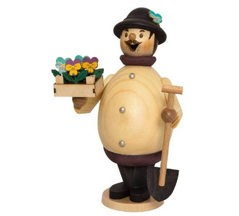 Drechslerei Kuhnert Räuchermännchen Max Hobbygärtner - Höhe: 16 cm - Handarbeit aus dem Erzgebirge, (1 St), Handarbeit aus dem Erzgebirge von Drechslerei Kuhnert