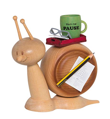 Drechslerei Kuhnert - Rauchschnecke / Räucherfigur aus Holz - Sunny "Quizschnecke" - Höhe: ca. 15cm - Made in Germany von Kuhnert