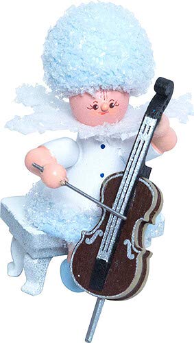 Drechslerei Kuhnert Schneeflöckchen mit Cello - 5 cm von Drechslerei Kuhnert