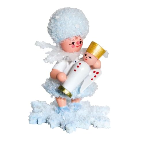Drechslerei Kuhnert Schneeflöckchen mit Engel - 5 cm von Drechslerei Kuhnert