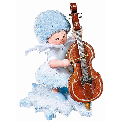 Drechslerei Kuhnert Schneeflöckchen mit Kontrabass - 5 cm von Drechslerei Kuhnert