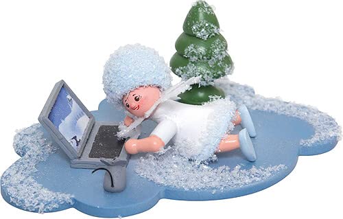 Drechslerei Kuhnert Schneeflöckchen mit Laptop - 5 cm von Drechslerei Kuhnert