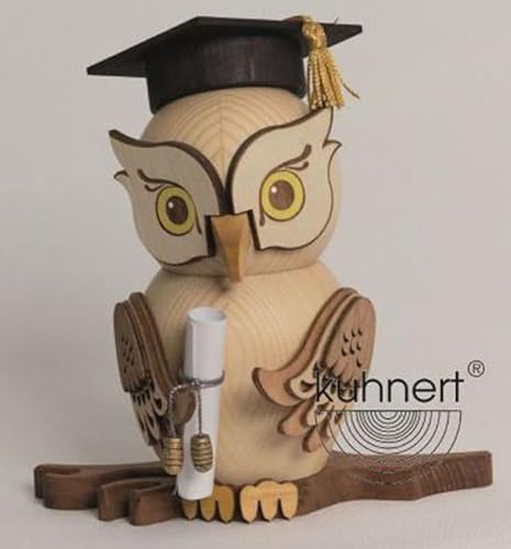 Drechslerei Kuhnert Eule Bachelor Rauchfigur ca. 17 cm hoch von Drechslerei Kuhnert