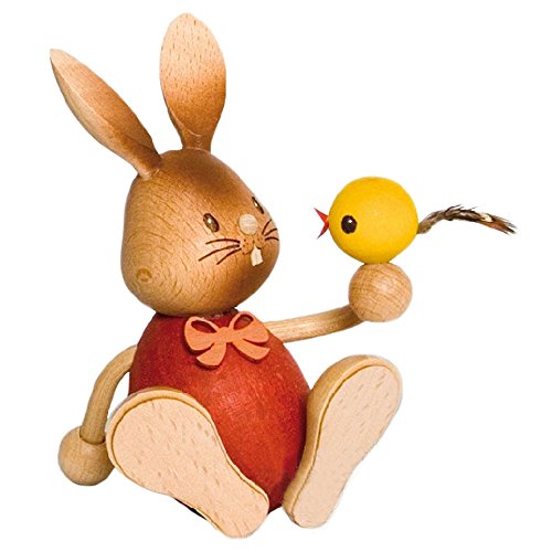 Drechslerei Kuhnert Snubby Hase mit dem Küken – 12 cm von Drechslerei Kuhnert