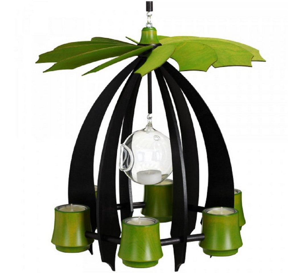 Drechslerei Thomas Schalling Weihnachtspyramide Schalling Hängepyramide Nova anthrazit / lindgrün, Handarbeit aus dem Erzgebirge von Drechslerei Thomas Schalling