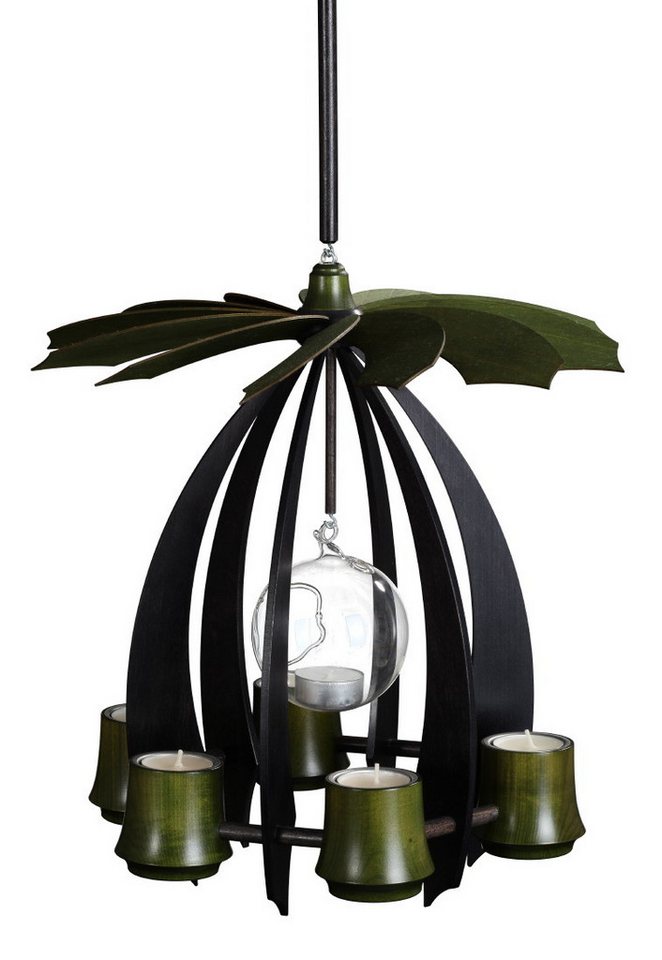 Drechslerei Thomas Schalling Weihnachtspyramide Schalling Hängepyramide Nova anthrazit / moosgrün, Handarbeit aus dem Erzgebirge von Drechslerei Thomas Schalling