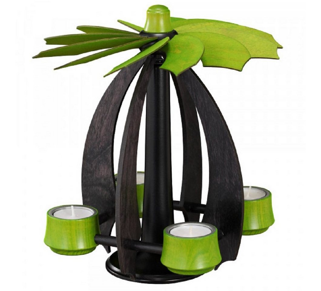 Drechslerei Thomas Schalling Weihnachtspyramide Schalling Schwebepyramide Nova anthrazit/lindgrün small, Handarbeit aus dem Erzgebirge von Drechslerei Thomas Schalling