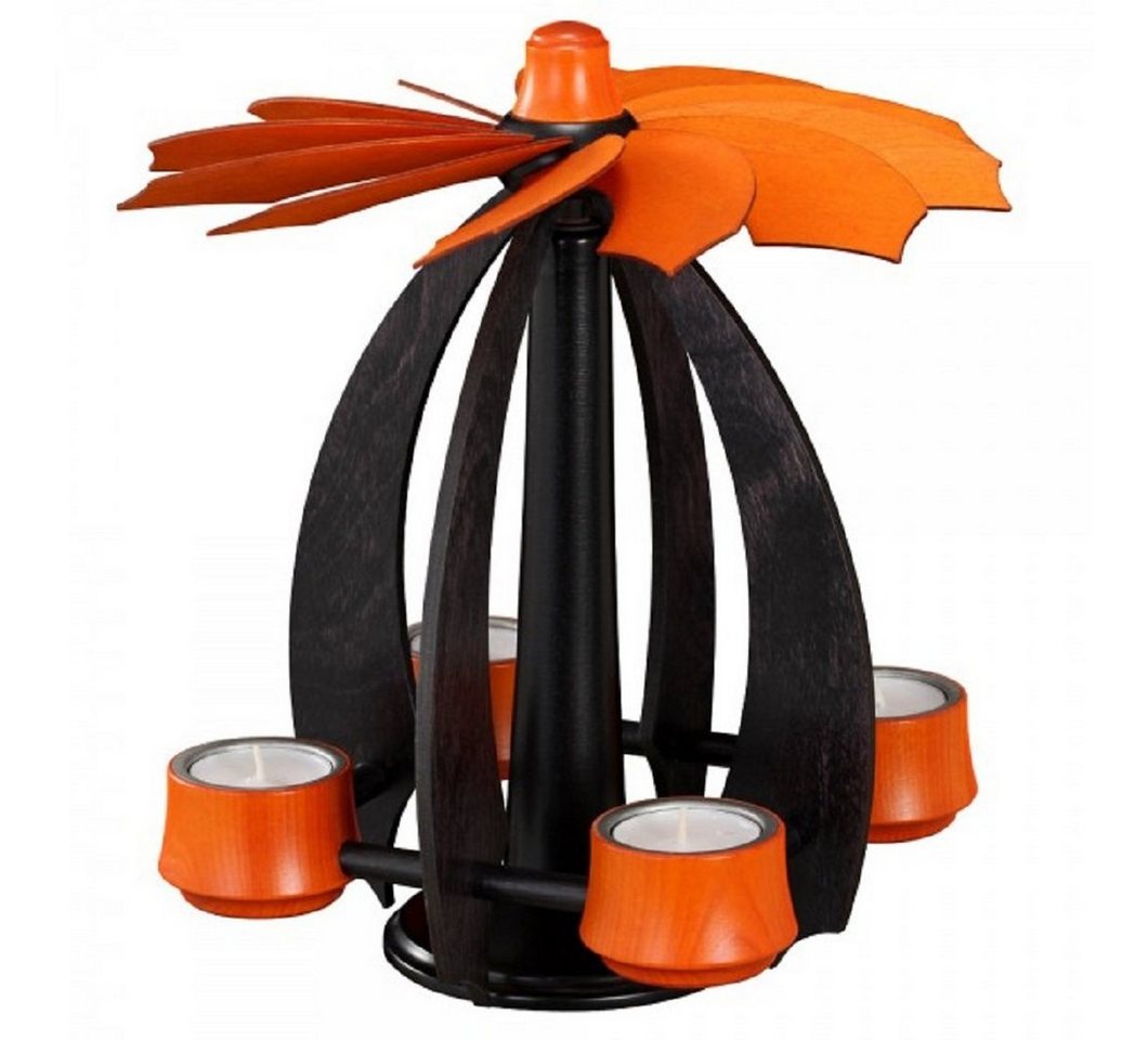 Drechslerei Thomas Schalling Weihnachtspyramide Schalling Schwebepyramide Nova anthrazit/orange small, Handarbeit aus dem Erzgebirge von Drechslerei Thomas Schalling