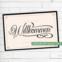 Fußmatte "Edel" Mit Name Oder Text Personalisiert Rutschfest | Waschbar Hochwertig Aussenbereich Schmutzfangmatte Türmatte von Dreckspatz