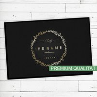 Fußmatte "Gold" Mit Name Oder Text Personalisiert Rutschfest | Waschbar Hochwertig Aussenbereich Schmutzfangmatte Türmatte von Dreckspatz