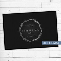 Fußmatte "Silber" Mit Name & Text Personalisiert Rutschfest | Waschbar Hochwertig Aussenbereich Schmutzfangmatte Türmatte von Dreckspatz