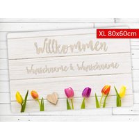 Fußmatte "Tulpe" Mit Ihrem Namen Oder Wunschtext Rutschfest | Waschbar Hochwertig Aussenbereich Schmutzfangmatte Türmatte Fußmatte "Tulpe" Mit Ihrem Namen Oder Wunschtext Rutschfest | Waschbar Hochwertig Aussenbereich Schmutzfangmatte Türmatte von Dreckspatz