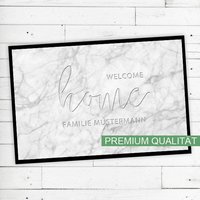 Fußmatte "Welcome Home" Mit Ihrem Namen Oder Text Rutschfest | Waschbar Hochwertig Aussenbereich Schmutzfangmatte Türmatte von Dreckspatz