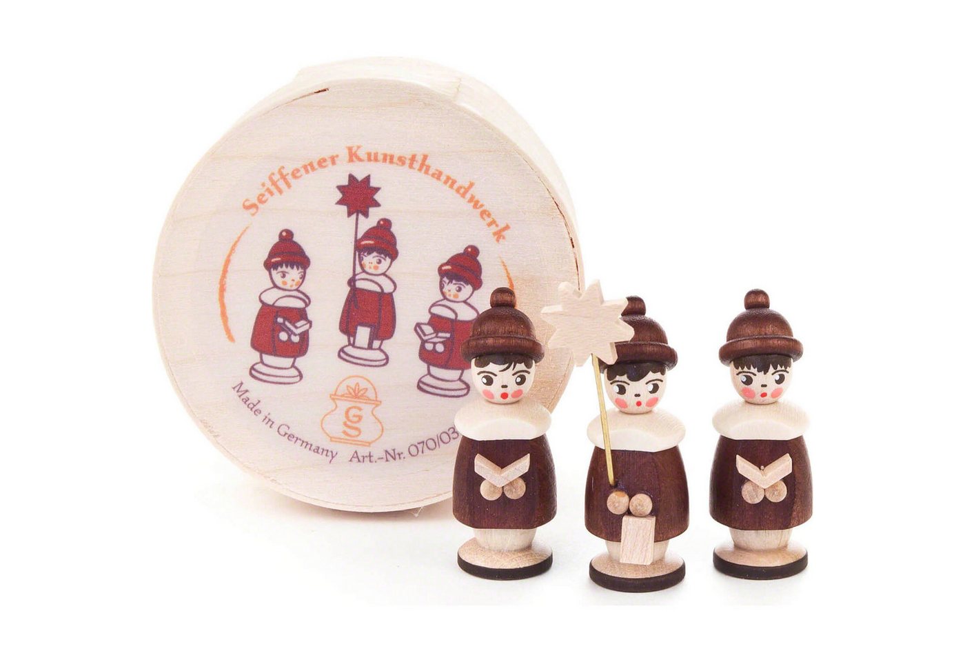 Dregeno Erzgebirge Dekofigur Kurrendefiguren natur in Spandose (3,5cm) von Dregeno Seiffen von Dregeno Erzgebirge