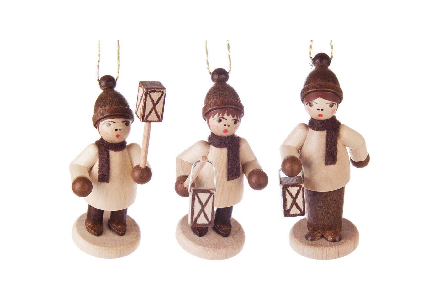 Dregeno Erzgebirge Dekohänger Christbaumschmuck Laternenkinder natur (3 Stück - 6cm) von Dregeno Se von Dregeno Erzgebirge