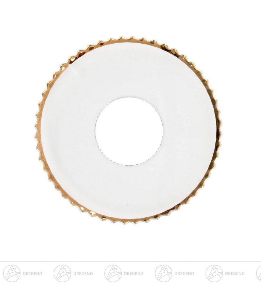 Dregeno Erzgebirge Kerzenhalter Ersatzteile & Bastelbedarf Lichtmanschette mit Goldrand, Loch 23mm von Dregeno Erzgebirge