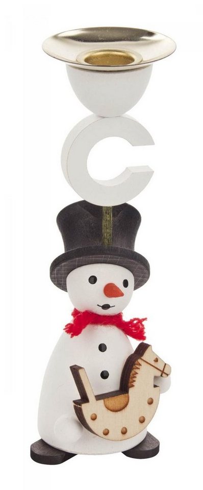 Dregeno Erzgebirge Kerzenhalter Kerzenhalter Schneemann mit Schaukelpferd BxHxT 40x130x45mm NEU, mit Tülle und Reiterlein Dregeno Erzgebirge Kerzenhalter Kerzenhalter Schneemann mit Schaukelpferd BxHxT 40x130x45mm NEU, mit Tülle und Reiterlein von Dregeno Erzgebirge