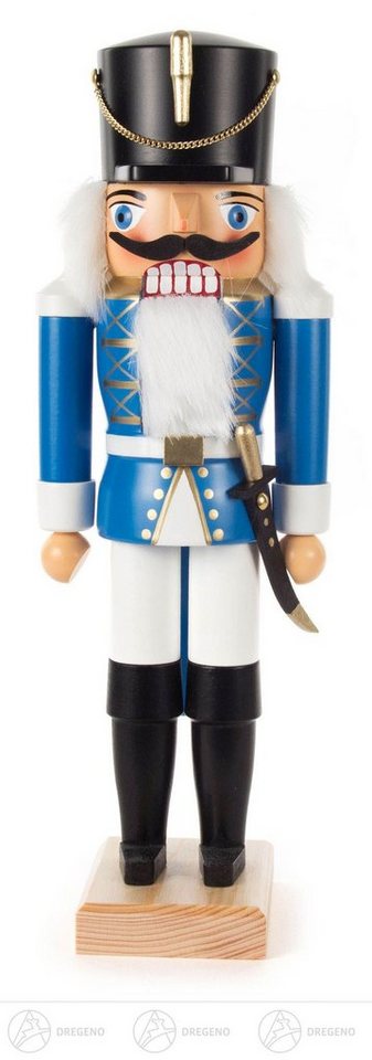 Dregeno Erzgebirge Nussknacker Nussknacker Husar blau Höhe = 34cm NEU von Dregeno Erzgebirge