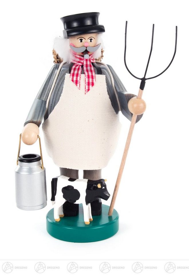 Dregeno Erzgebirge Räuchermännchen Räuchermann Bauer mit Kuh und Mistgabel Breite x Höhe x Tiefe 13,5 von Dregeno Erzgebirge