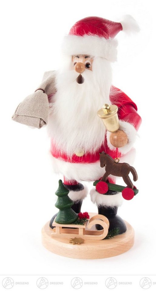 Dregeno Erzgebirge Räuchermännchen Räuchermann Weihnachtsmann Höhe ca 23 cm NEU, Räuchermann Weihnachtsmann mit Geschenke von Dregeno Erzgebirge