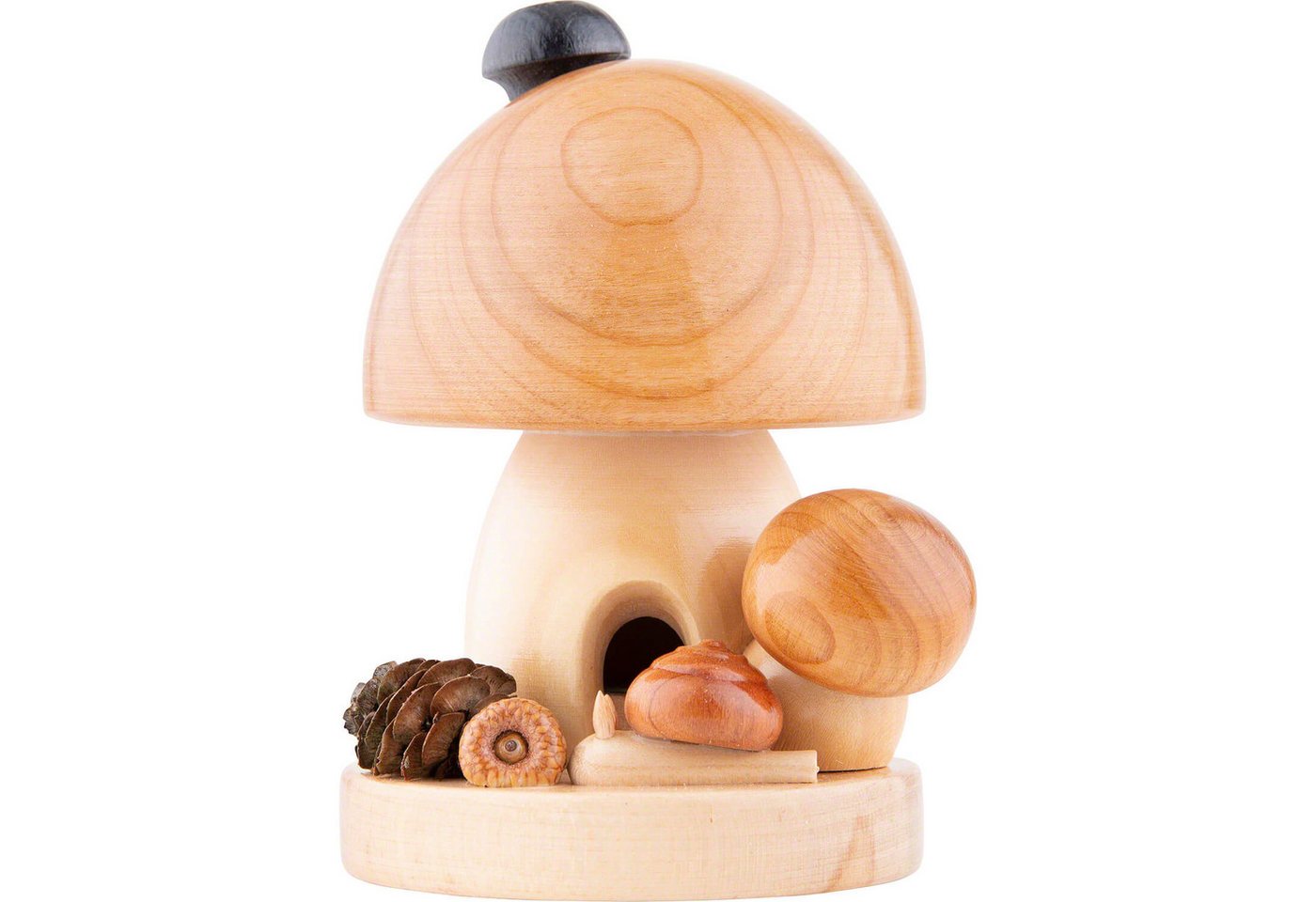Dregeno Erzgebirge Räuchermännchen Räucherpilz runde Form (11,5cm) von Dregeno Seiffen von Dregeno Erzgebirge