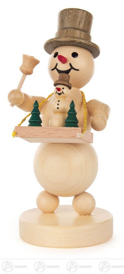 Dregeno Erzgebirge Schneemann Schneemann mit Bauchladen BxHxT = 5x11x5cm NEU von Dregeno Erzgebirge