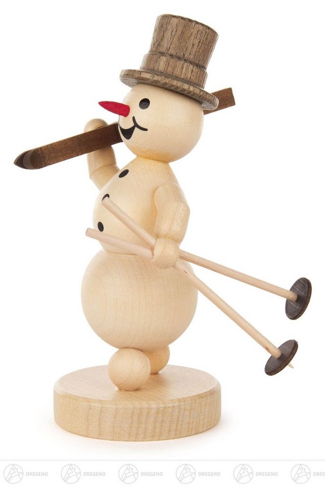 Dregeno Erzgebirge Schneemann Schneemann mit Ski auf Schulter BxHxT = 6x11,5x8cm NEU von Dregeno Erzgebirge