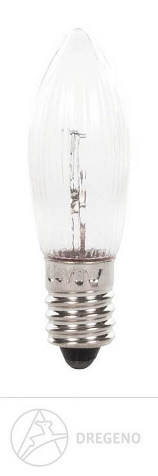 Dregeno Erzgebirge Schwibbogen-Fensterbank Ersatzteile & Bastelbedarf Riffelkerze 55V/3W E10, 100 Stück im von Dregeno Erzgebirge