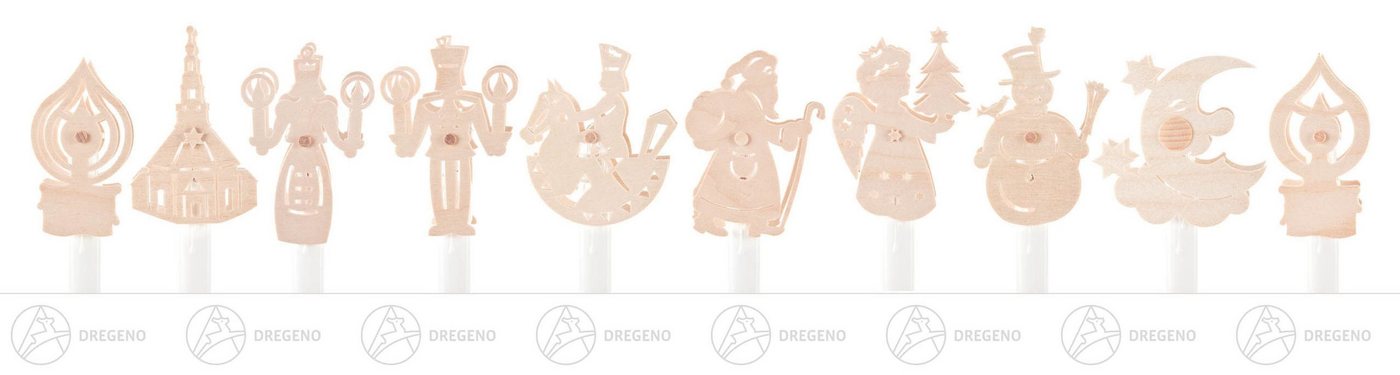 Dregeno Erzgebirge Schwibbogen-Fensterbank Zubehör Kerzenaufstecker Erzgebirgsfiguren (10) Breite x Höhe x von Dregeno Erzgebirge