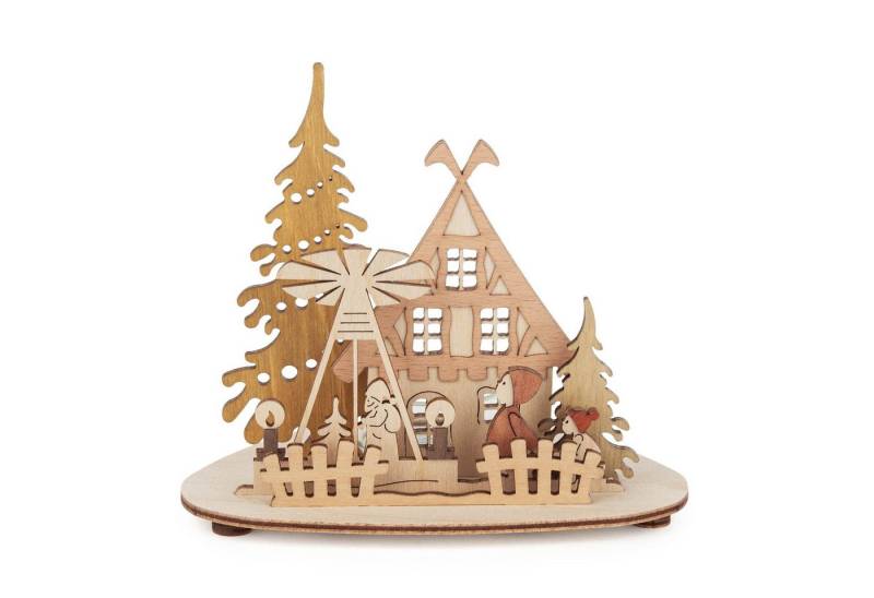 Dregeno Erzgebirge Teelichthalter Teelichthalter Pyramide - 5 Ebenen mit Teelichtglas BxHxtT 14x13x10cm von Dregeno Erzgebirge
