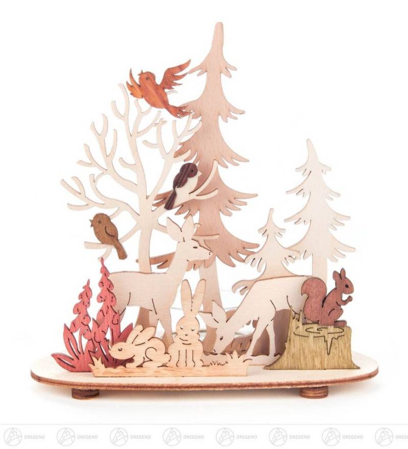 Dregeno Erzgebirge Teelichthalter Teelichthalter Wald und Wiese Breite x Höhe x Tiefe 14 cmx14,5 cmx10 von Dregeno Erzgebirge