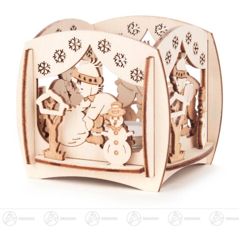 Dregeno Erzgebirge Teelichthalter Teelichthalter Winterzauber Breite x Höhe x Tiefe 8,5 cmx8 cmx8,5 cm von Dregeno Erzgebirge