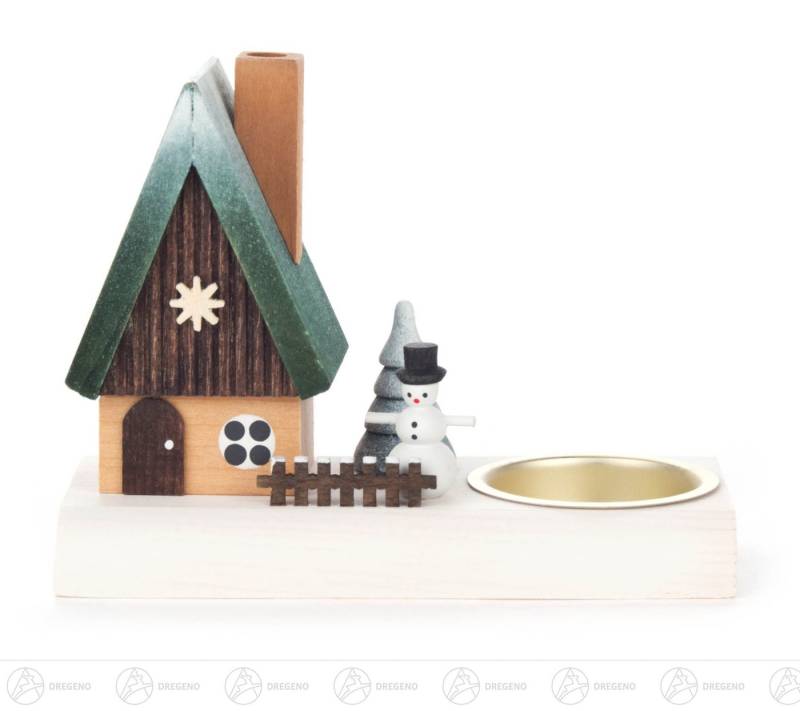 Dregeno Erzgebirge Teelichthalter Teelichthalter mit Räucherhaus Breite x Höhe x Tiefe 12,5 cmx10 von Dregeno Erzgebirge