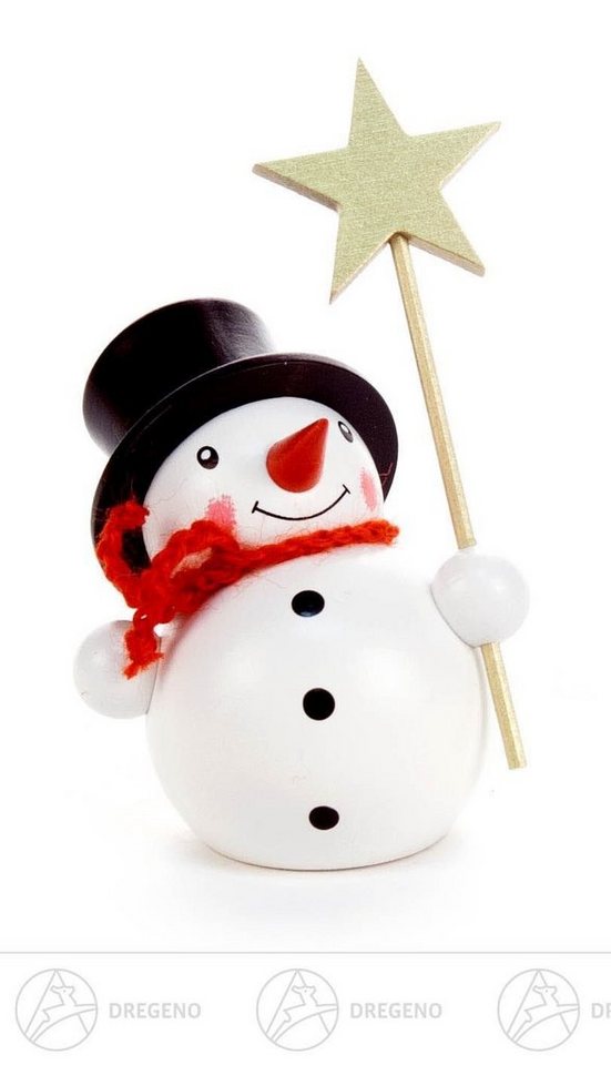 Dregeno Erzgebirge Teelichthalter Zubehör Vario Tischleuchter Schneemann mit Stern farbig BxHxT = 5,5x7, mit kleinem Stern Dregeno Erzgebirge Teelichthalter Zubehör Vario Tischleuchter Schneemann mit Stern farbig BxHxT = 5,5x7, mit kleinem Stern von Dregeno Erzgebirge