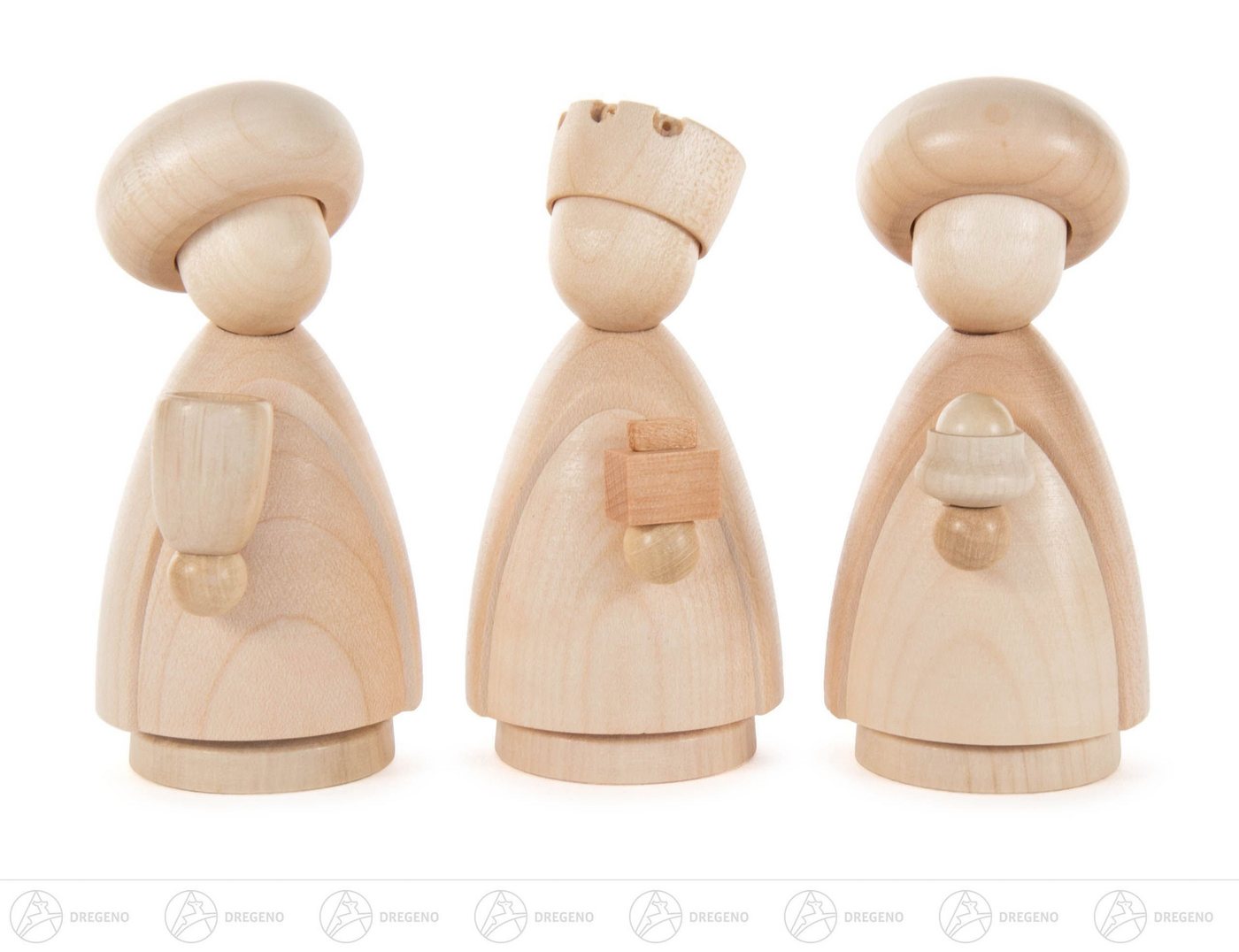 Dregeno Erzgebirge Weihnachtsfigur Krippen und Zubehör Heilige 3 Könige, modern natur Höhe ca 9 cm von Dregeno Erzgebirge