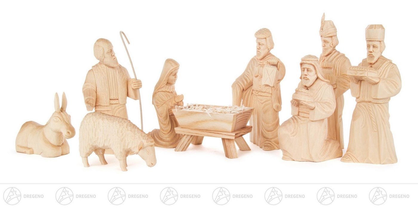 Dregeno Erzgebirge Weihnachtsfigur Krippen und Zubehör Krippefiguren geschnitzt (9) Breite x Höhe x Ti, Tiere Figuren der Geburt Christ von Dregeno Erzgebirge