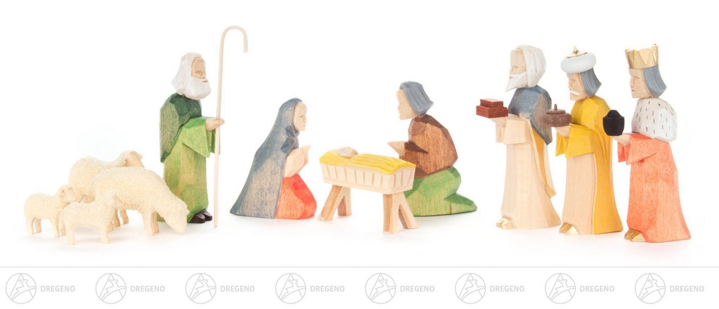Dregeno Erzgebirge Weihnachtsfigur Krippen und Zubehör Krippefiguren geschnitzt farbig (11) Breite x von Dregeno Erzgebirge
