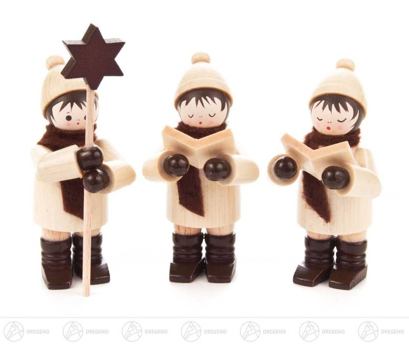 Dregeno Erzgebirge Weihnachtsfigur Kurrende Kurrendefiguren klein natur (3) Höhe ca 7,5 cm NEU von Dregeno Erzgebirge