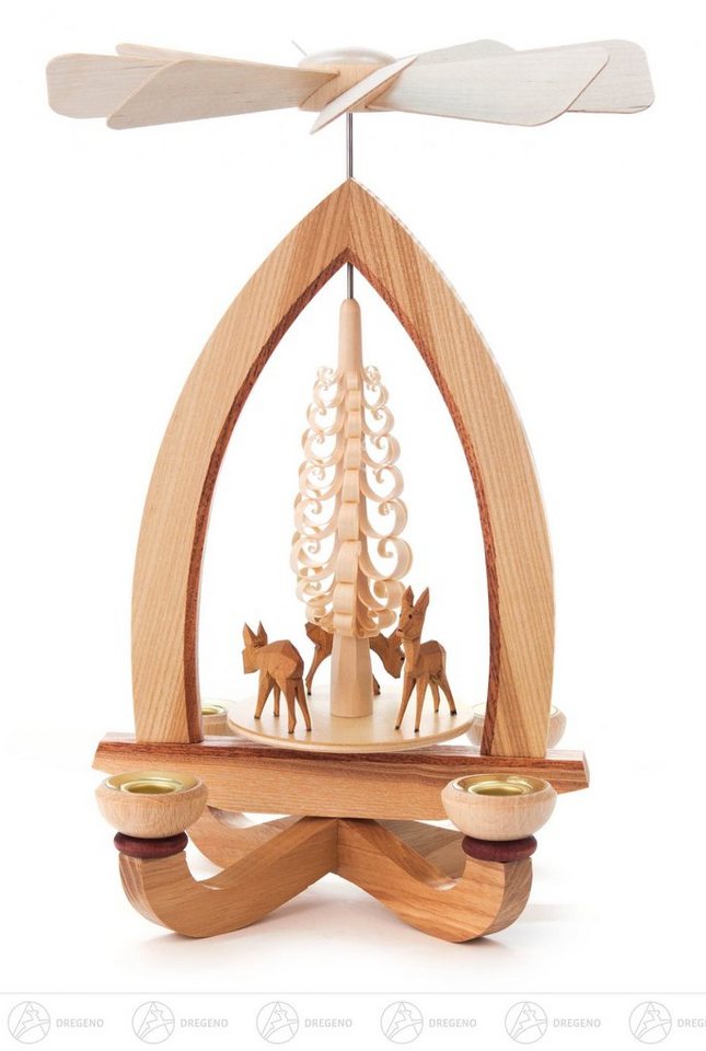 Dregeno Erzgebirge Weihnachtspyramide Pyramide mit Rehen, für Kerzen d=14mm Breite x Höhe x Tiefe 19 cmx2, Pyramide mit kleinen Rehen Dregeno Erzgebirge Weihnachtspyramide Pyramide mit Rehen, für Kerzen d=14mm Breite x Höhe x Tiefe 19 cmx2, Pyramide mit kleinen Rehen von Dregeno Erzgebirge