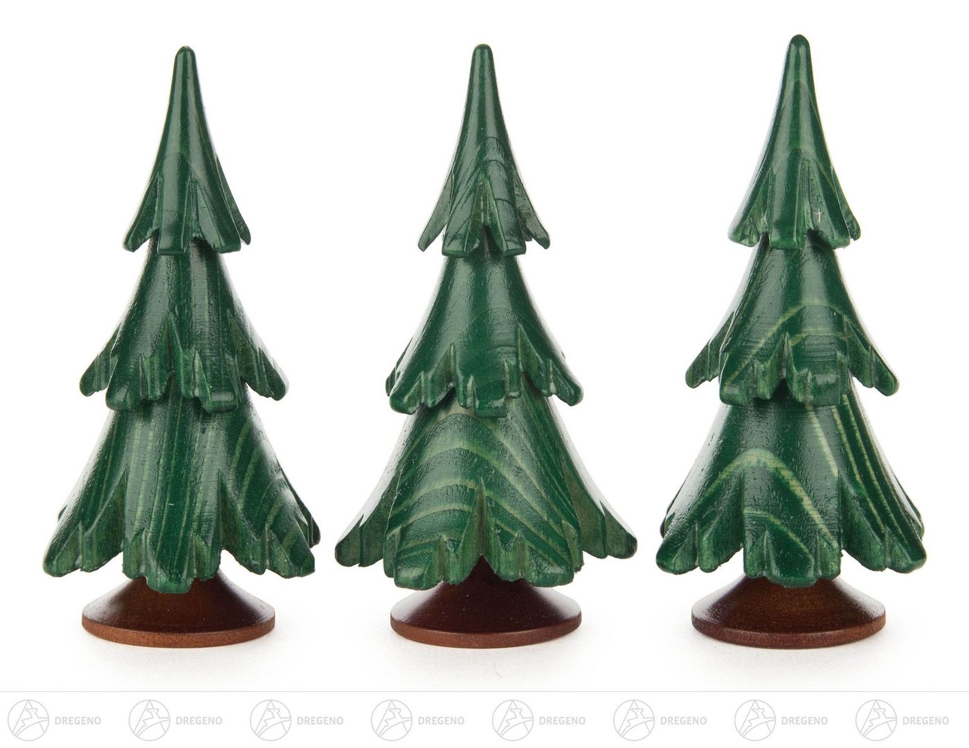 Kunstbaum Baum grün lasiert (3) Höhe = 6,5cm NEU, Dregeno Erzgebirge, Höhe 6,5 cm, Holzbaum mit Stamm von Dregeno Erzgebirge