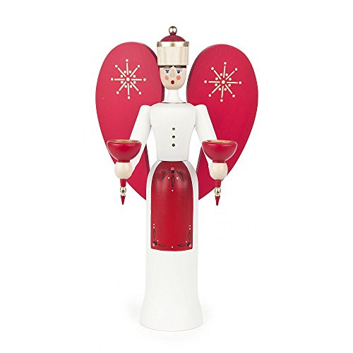 Dregeno Seiffen Engel farbig lasiert - 28cm / Weihnachtsengel - Original Erzgebirge Engel von DREGENO