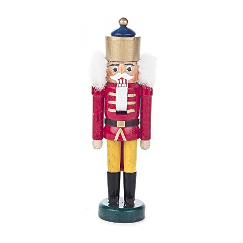 Nussknacker Figur König rot-gelb von DREGENO SEIFFEN 13,5 cm – Original erzgebirgische Handarbeit, stimmungsvolle Weihnachts-Dekoration von Dregeno