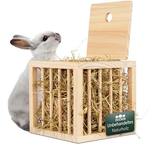 Heuraufe Kaninchen, Hasen, Hamster. Stabiler Stand in Würfelform. Unbehandeltes Naturholz. Perfekt für den Kaninchenstall. Heuraufe Meerschweinchen. Heu. Zubehör. Groß. Stehend | Drei Eichen Heuraufe Kaninchen, Hasen, Hamster. Stabiler Stand in Würfelform. Unbehandeltes Naturholz. Perfekt für den Kaninchenstall. Heuraufe Meerschweinchen. Heu. Zubehör. Groß. Stehend | Drei Eichen von Drei Eichen