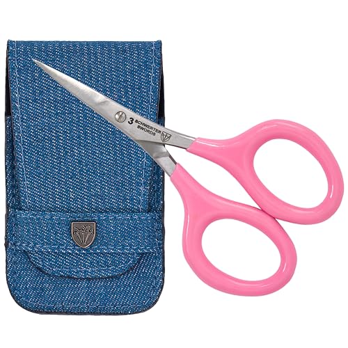 DREI SCHWERTER - Stickschere, Bastelschere, Nähschere. Fadenschere für Basteln, Handarbeit und Haushalt, extra spitz und scharf - mit gummierten Griffen für sicheren Halt, im Etui pink/jeansblau DREI SCHWERTER - Stickschere, Bastelschere, Nähschere. Fadenschere für Basteln, Handarbeit und Haushalt, extra spitz und scharf - mit gummierten Griffen für sicheren Halt, im Etui pink/jeansblau von Drei Schwerter