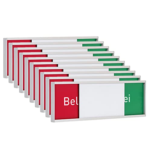 10x ROM Türschild Besetzt Frei (bitte nicht stören) | Anzeige quer | Aluminium | 54x151 mm | Wechselschieber | Büro | Besprechungsräume | Büroschild | WC | selbstklebend | Made in Germany von Dreifke