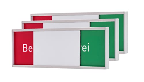 3x Rom Frei-/Belegt Anzeige 54x151mm Set | Büro Frei- Besetzt Schild | für Türschild Büroschild | 3er Sparpack von Dreifke