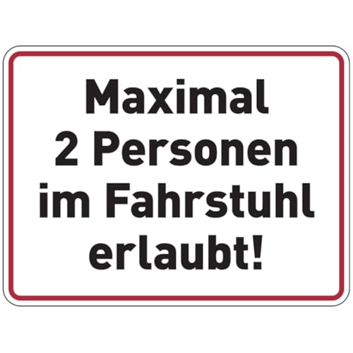 Dreifke® Aufkleber Hinweisschild, Maximal 2 Personen im Fahrstuhl erlaubt!, Folie, 150 x 200 mm, Folie selbstklebend 1 Stk. von Dreifke