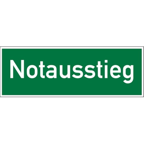 Dreifke® Aufkleber Rettungszeichen, Wortschild Notausstieg | 210x75 mm, 1 Stk von Dreifke