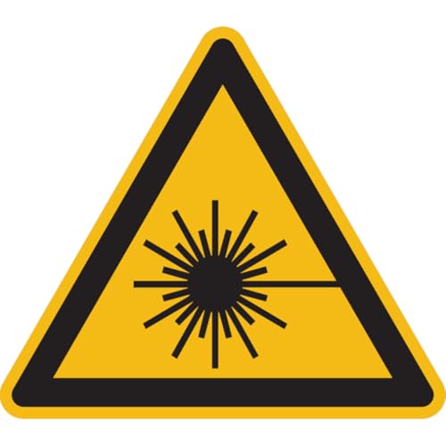 Dreifke® Aufkleber Warnschild, Warnung vor Laserstrahl W004 | 100mm | ASR A1.3 (DIN EN ISO 7010), 1 Stk von Dreifke